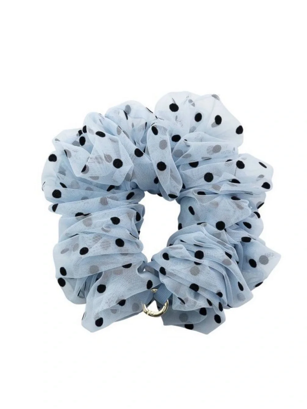 *Brand New* PopSocket Light Blue Polka Dot Tulle Scrunchie Wristlet